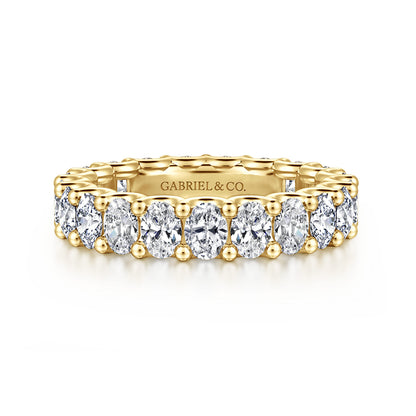 14K Yellow Gold Scallop Setting Oval Diamond Eternity Band — Gabriel & Co. AN17148-6Y44JJ