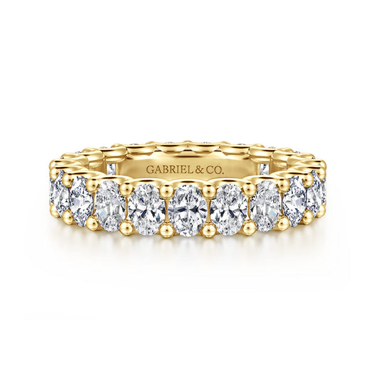 14K Yellow Gold Scallop Setting Oval Diamond Eternity Band — Gabriel & Co. AN17148-6Y44JJ