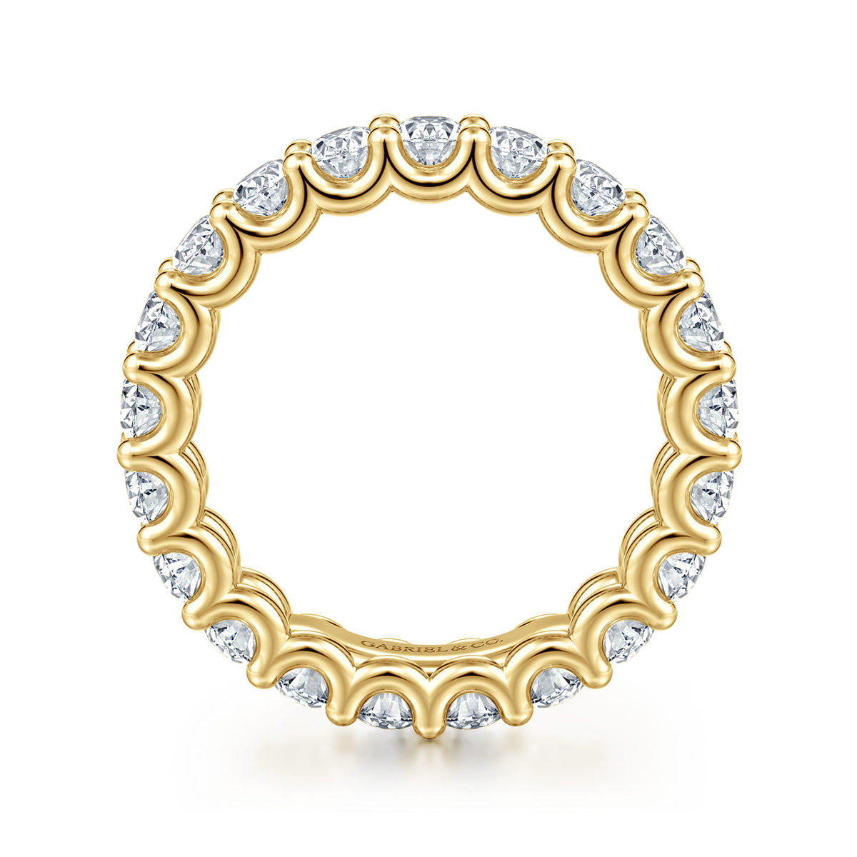 14K Yellow Gold Scallop Setting Oval Diamond Eternity Band — Gabriel & Co. AN17148-6Y44JJ