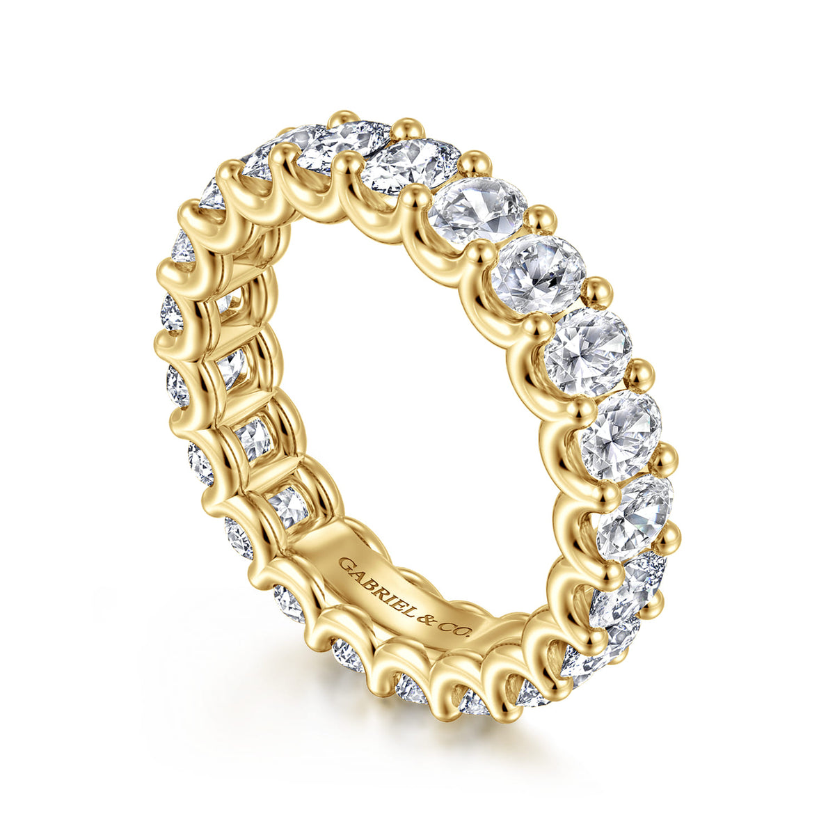 14K Yellow Gold Scallop Setting Oval Diamond Eternity Band — Gabriel & Co. AN17148-6Y44JJ