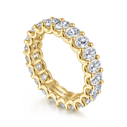 14K Yellow Gold Scallop Setting Oval Diamond Eternity Band — Gabriel & Co. AN17148-6Y44JJ