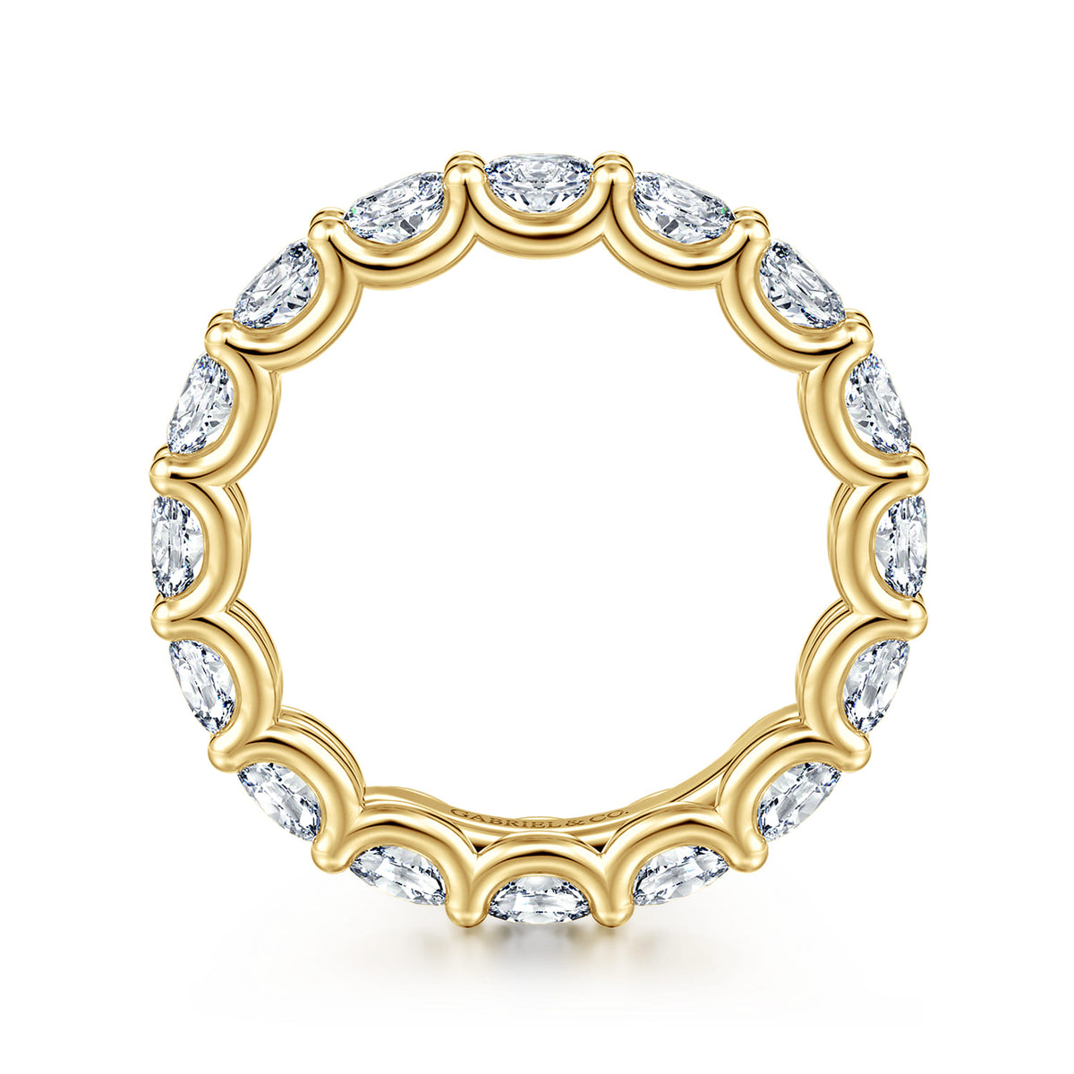 14K Yellow Gold Scallop Setting East West Oval Diamond Eternity Band — Gabriel & Co. AN17149-6Y44JJ