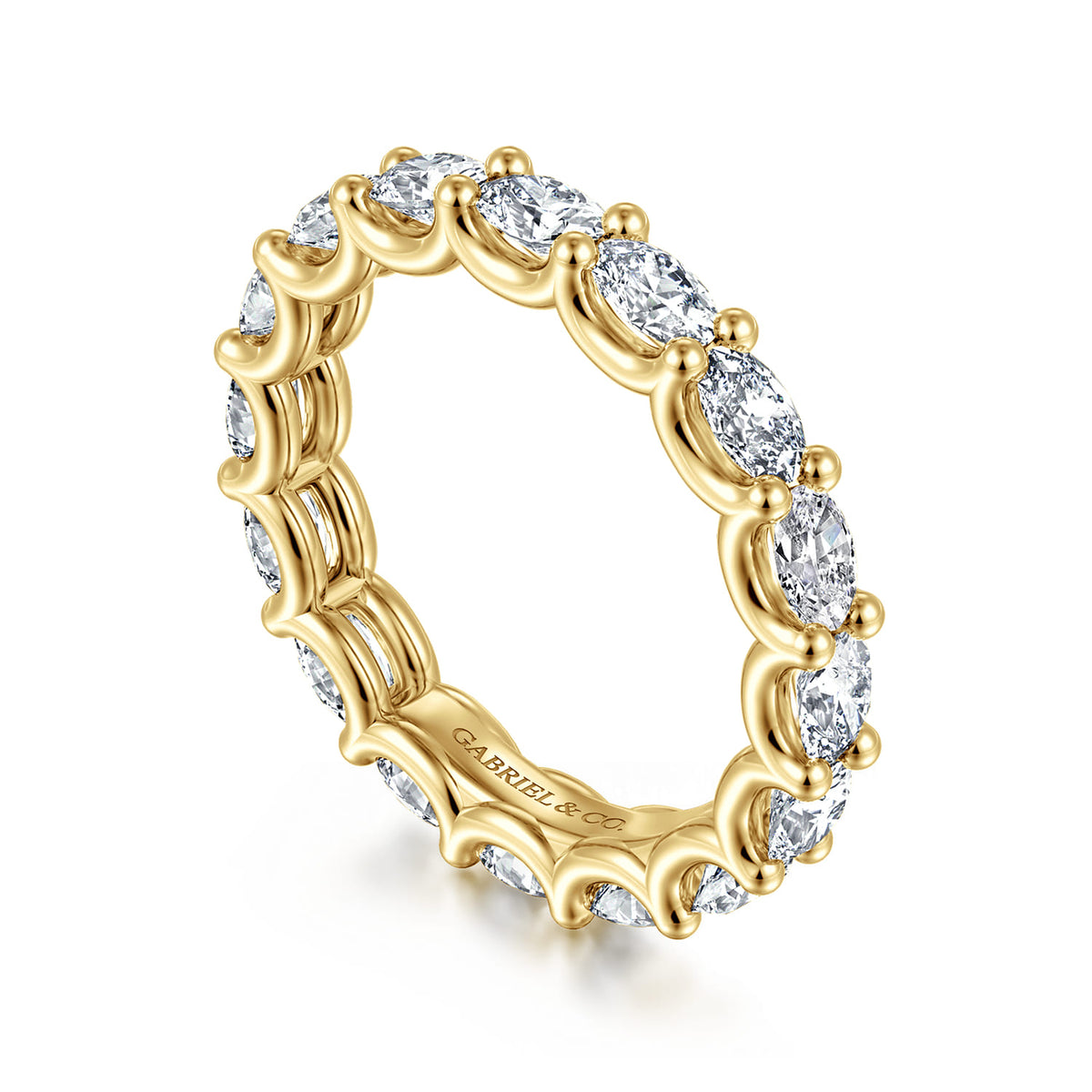 14K Yellow Gold Scallop Setting East West Oval Diamond Eternity Band — Gabriel & Co. AN17149-6Y44JJ