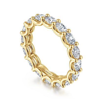 14K Yellow Gold Scallop Setting East West Oval Diamond Eternity Band — Gabriel & Co. AN17149-6Y44JJ