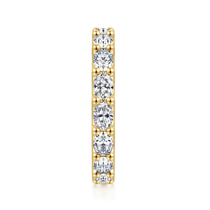 14K Yellow Gold Scallop Setting East West Oval Diamond Eternity Band — Gabriel & Co. AN17149-6Y44JJ