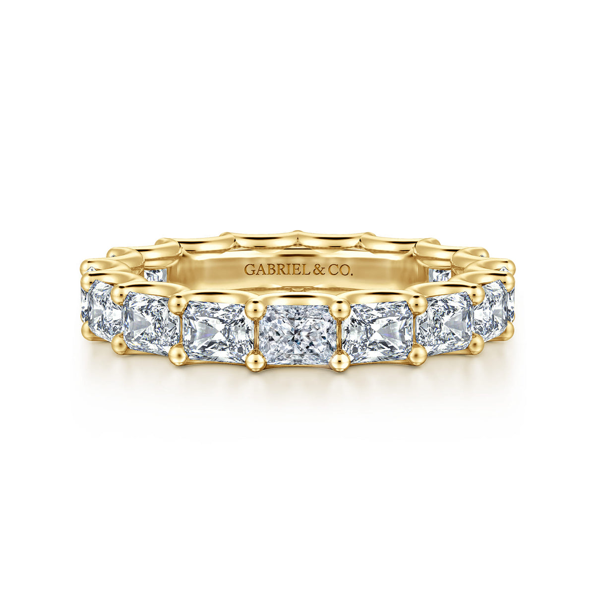 14K Yellow Gold Scallop Setting East West Radiant Cut Diamond Eternity Band — Gabriel & Co. AN17150-6Y43JJ