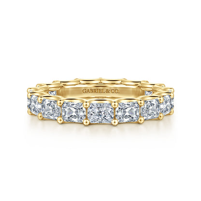 14K Yellow Gold Scallop Setting East West Radiant Cut Diamond Eternity Band — Gabriel & Co. AN17150-6Y43JJ
