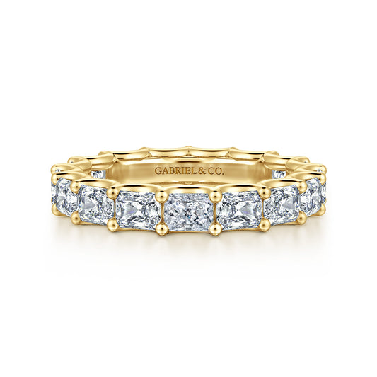14K Yellow Gold Scallop Setting East West Radiant Cut Diamond Eternity Band — Gabriel & Co. AN17150-6Y43JJ