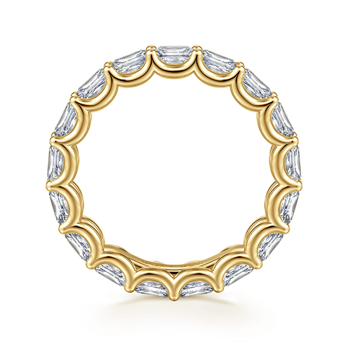 14K Yellow Gold Scallop Setting East West Radiant Cut Diamond Eternity Band — Gabriel & Co. AN17150-6Y43JJ