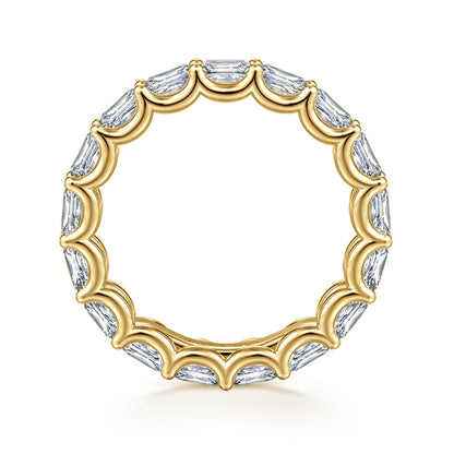 14K Yellow Gold Scallop Setting East West Radiant Cut Diamond Eternity Band — Gabriel & Co. AN17150-6Y43JJ
