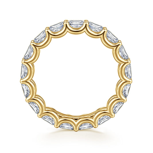 14K Yellow Gold Scallop Setting East West Radiant Cut Diamond Eternity Band — Gabriel & Co. AN17150-6Y43JJ