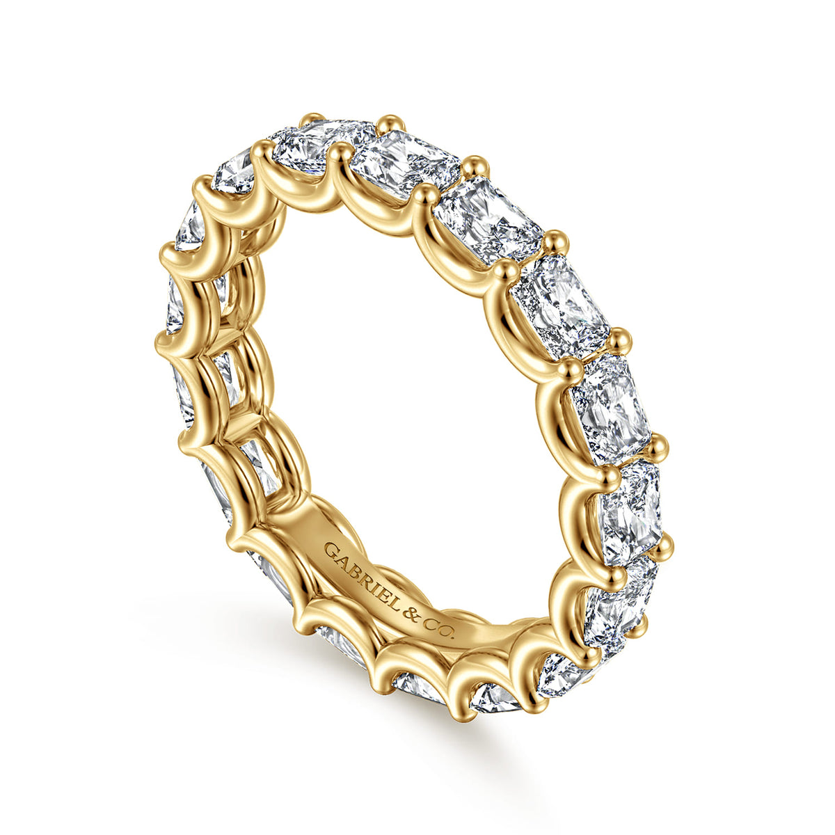 14K Yellow Gold Scallop Setting East West Radiant Cut Diamond Eternity Band — Gabriel & Co. AN17150-6Y43JJ