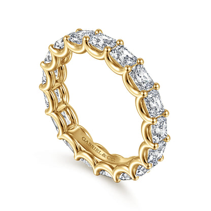 14K Yellow Gold Scallop Setting East West Radiant Cut Diamond Eternity Band — Gabriel & Co. AN17150-6Y43JJ