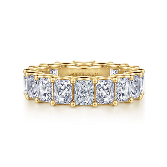 14K Yellow Gold Scallop Setting Radiant Cut Diamond Eternity Band — Gabriel & Co. AN17151-6Y43JJ