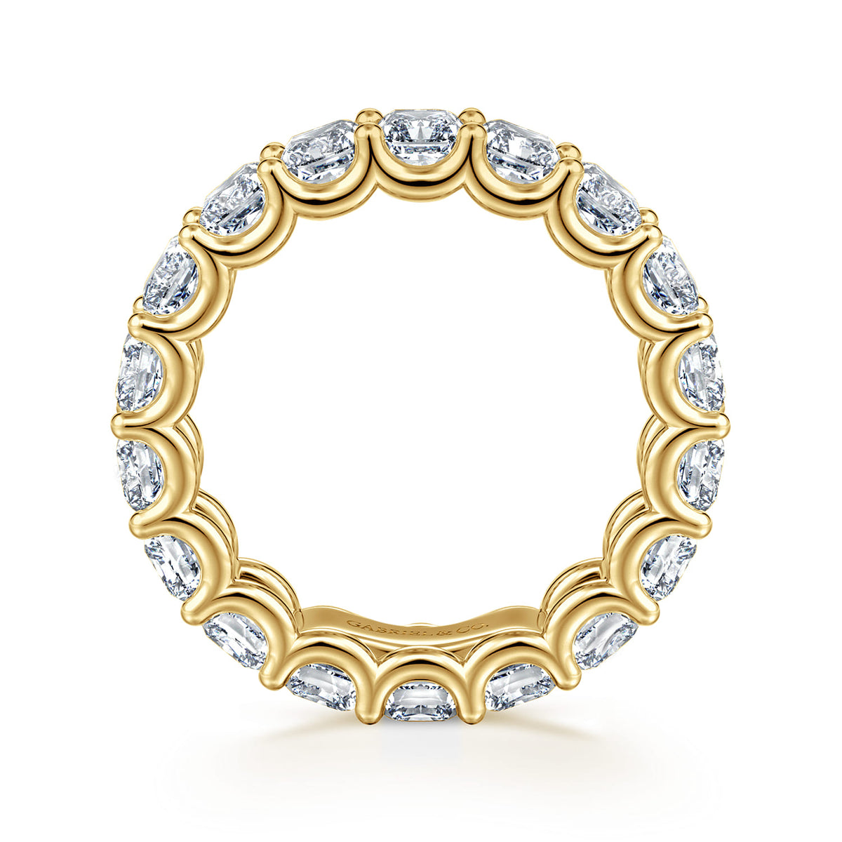 14K Yellow Gold Scallop Setting Radiant Cut Diamond Eternity Band — Gabriel & Co. AN17151-6Y43JJ
