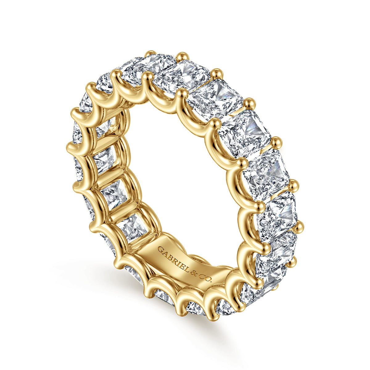 14K Yellow Gold Scallop Setting Radiant Cut Diamond Eternity Band — Gabriel & Co. AN17151-6Y43JJ