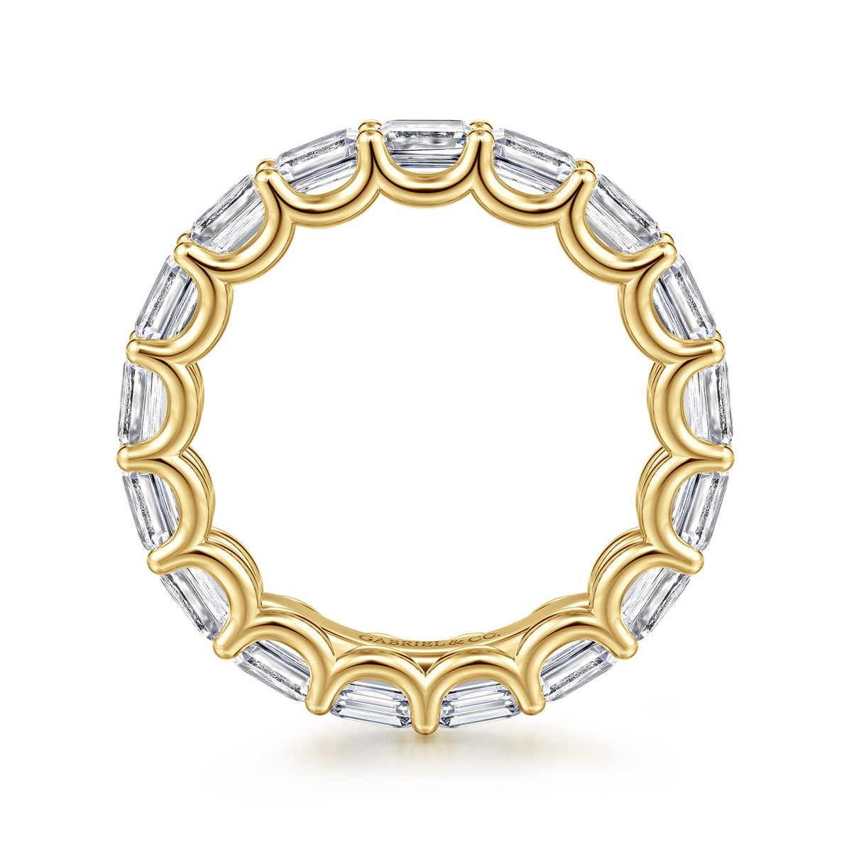 14K Yellow Gold Scallop Setting East West Emerald Cut Diamond Eternity Band — Gabriel & Co. AN17152-6Y43JJ