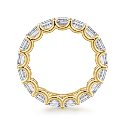 14K Yellow Gold Scallop Setting East West Emerald Cut Diamond Eternity Band — Gabriel & Co. AN17152-6Y43JJ