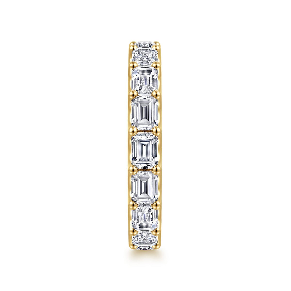 14K Yellow Gold Scallop Setting East West Emerald Cut Diamond Eternity Band — Gabriel & Co. AN17152-6Y43JJ
