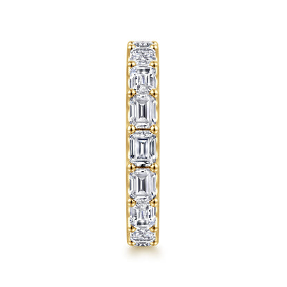 14K Yellow Gold Scallop Setting East West Emerald Cut Diamond Eternity Band — Gabriel & Co. AN17152-6Y43JJ