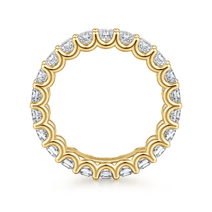 14K Yellow Gold Scallop Setting Emerald Cut Diamond Eternity Band — Gabriel & Co. AN17153-6Y43JJ