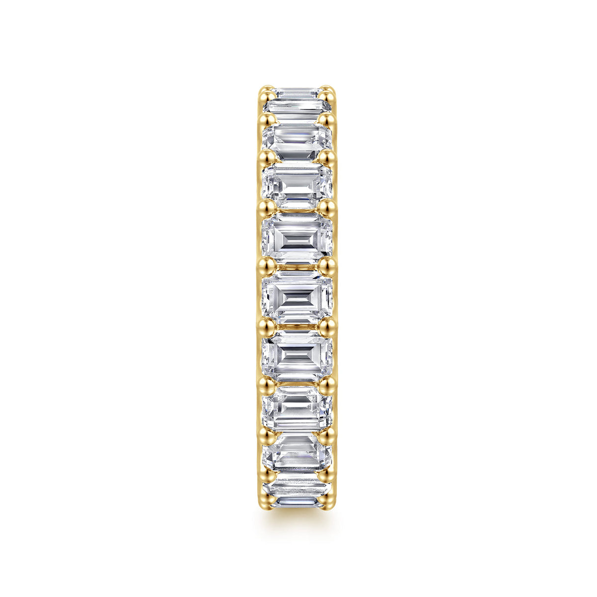 14K Yellow Gold Scallop Setting Emerald Cut Diamond Eternity Band — Gabriel & Co. AN17153-6Y43JJ
