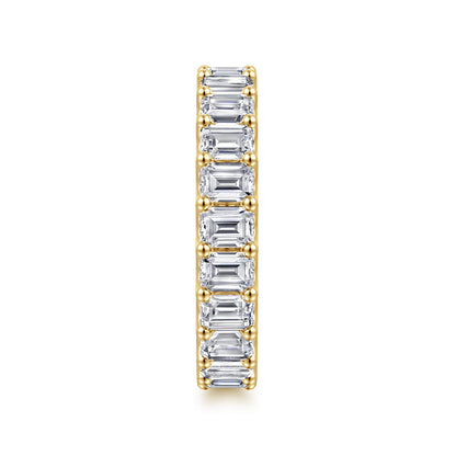 14K Yellow Gold Scallop Setting Emerald Cut Diamond Eternity Band — Gabriel & Co. AN17153-6Y43JJ