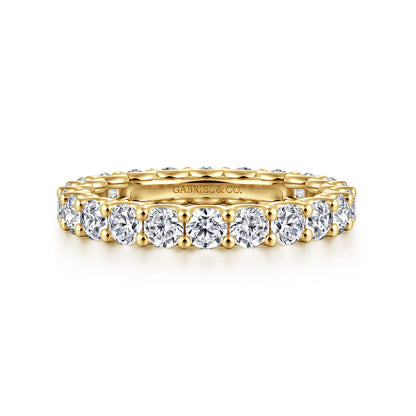 14K Yellow Gold Scallop Setting Round Diamond Eternity Band — Gabriel & Co. AN17154-6Y44JJ