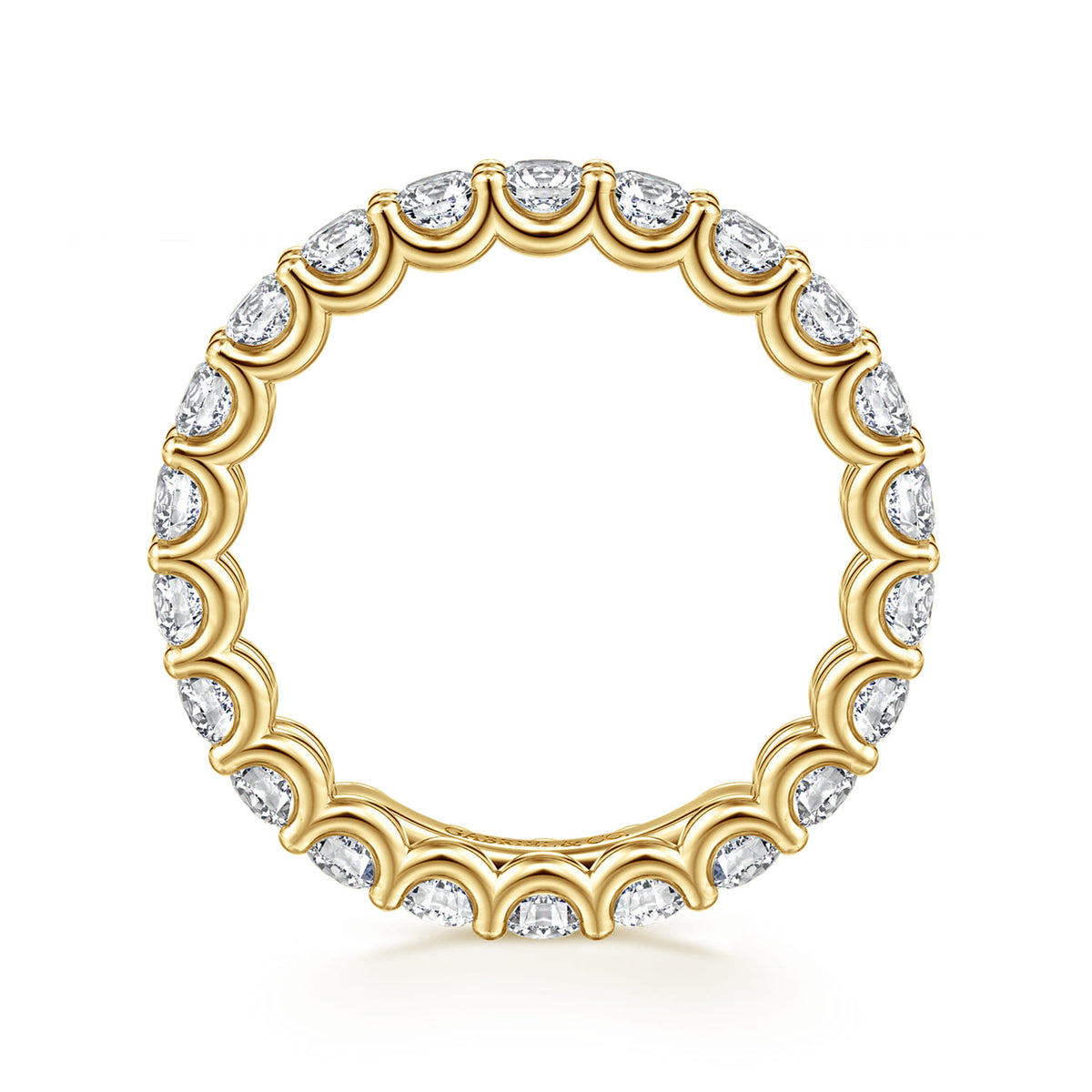 14K Yellow Gold Scallop Setting Round Diamond Eternity Band — Gabriel & Co. AN17154-6Y44JJ