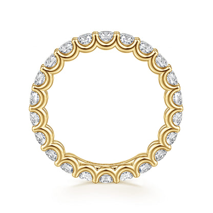 14K Yellow Gold Scallop Setting Round Diamond Eternity Band — Gabriel & Co. AN17154-6Y44JJ