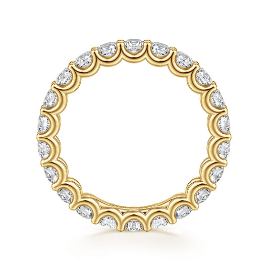 14K Yellow Gold Scallop Setting Round Diamond Eternity Band — Gabriel & Co. AN17154-6Y44JJ