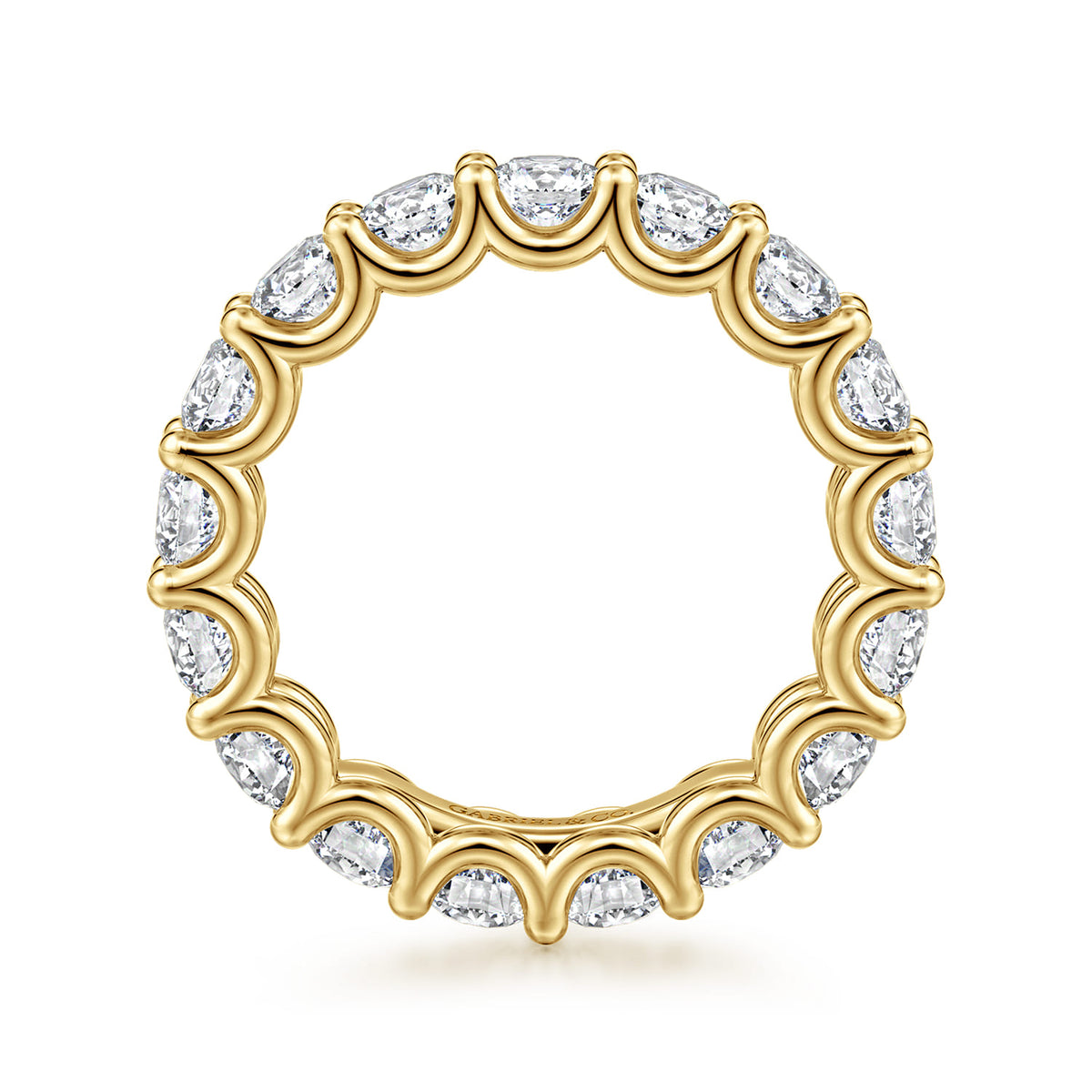 14K Yellow Gold Scallop Setting Round Diamond Eternity Band — Gabriel & Co. AN17155-6Y44JJ