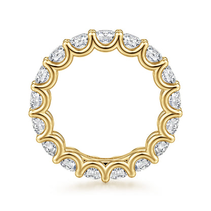 14K Yellow Gold Scallop Setting Round Diamond Eternity Band — Gabriel & Co. AN17155-6Y44JJ