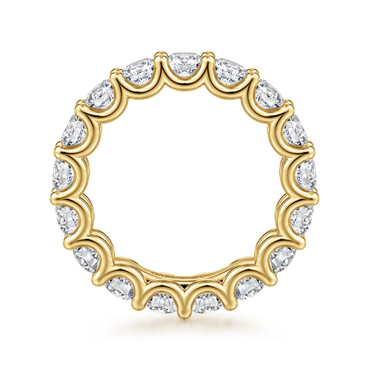 14K Yellow Gold Scallop Setting Round Diamond Eternity Band — Gabriel & Co. AN17155-6Y44JJ
