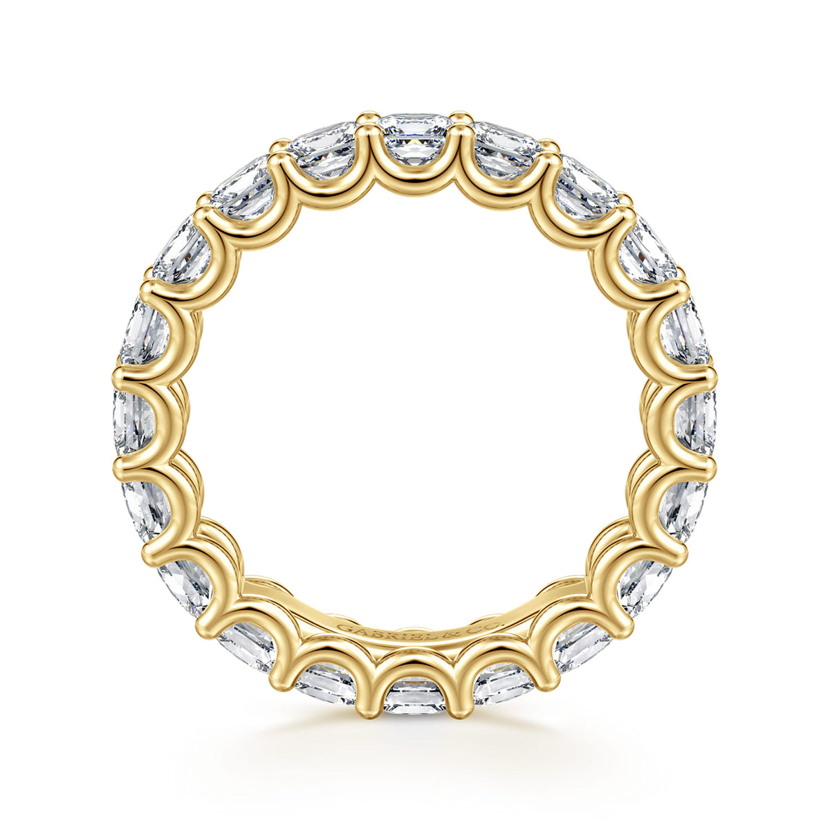 14K Yellow Gold Scallop Setting Princess Cut Diamond Eternity Band — Gabriel & Co. AN17156-6Y44JJ