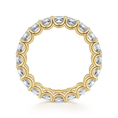 14K Yellow Gold Scallop Setting Princess Cut Diamond Eternity Band — Gabriel & Co. AN17156-6Y44JJ