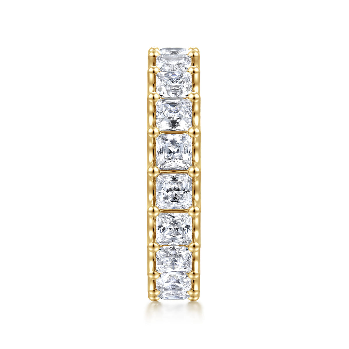 14K Yellow Gold Scallop Setting Princess Cut Diamond Eternity Band — Gabriel & Co. AN17156-6Y44JJ