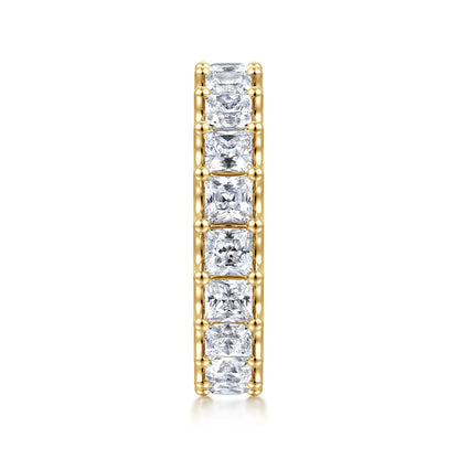 14K Yellow Gold Scallop Setting Princess Cut Diamond Eternity Band — Gabriel & Co. AN17156-6Y44JJ