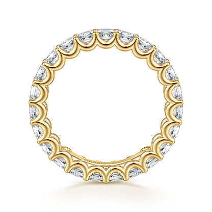 14K Yellow Gold Scallop Setting Princess Cut Diamond Eternity Band — Gabriel & Co. AN17157-6Y44JJ