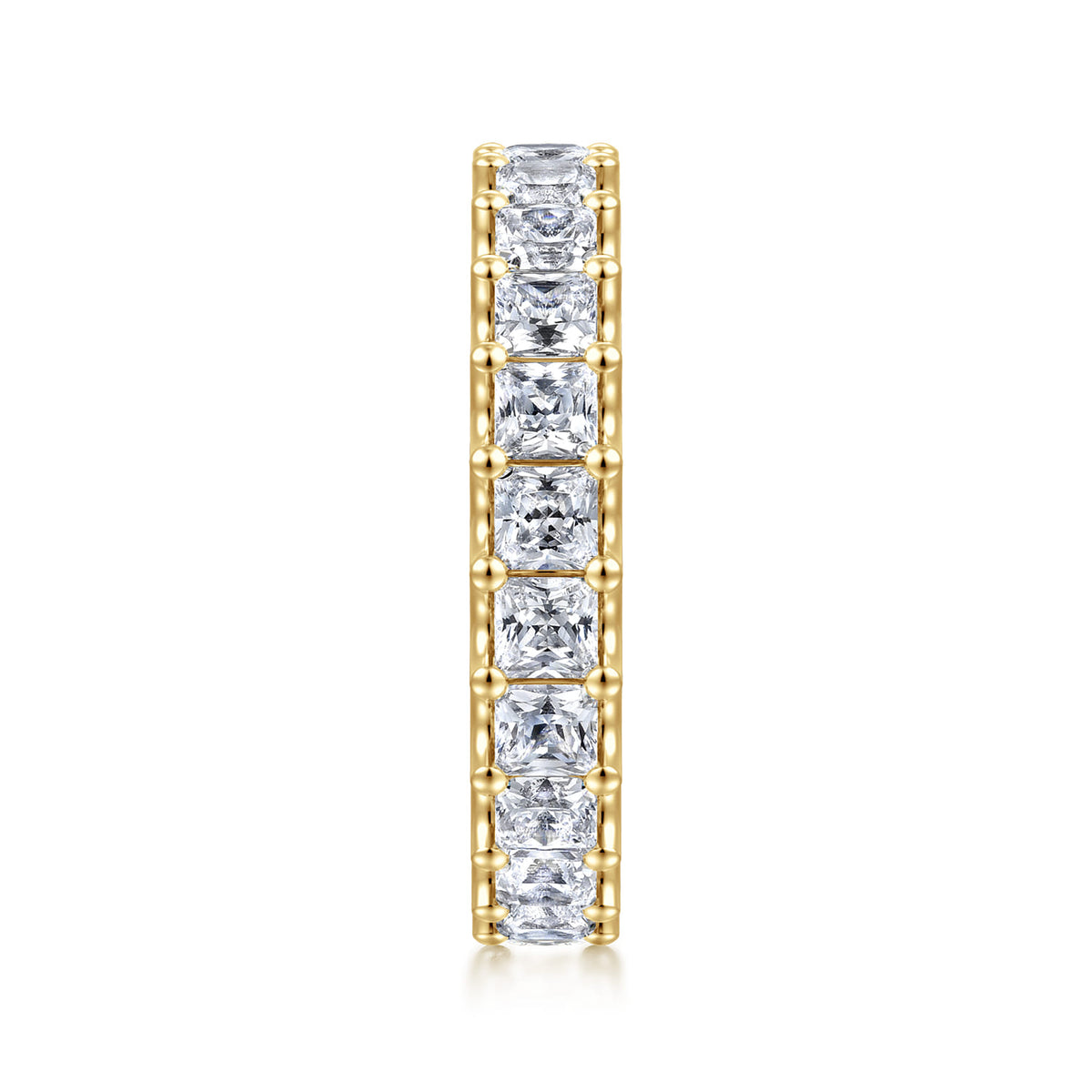 14K Yellow Gold Scallop Setting Princess Cut Diamond Eternity Band — Gabriel & Co. AN17157-6Y44JJ