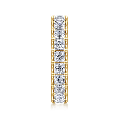 14K Yellow Gold Scallop Setting Princess Cut Diamond Eternity Band — Gabriel & Co. AN17157-6Y44JJ