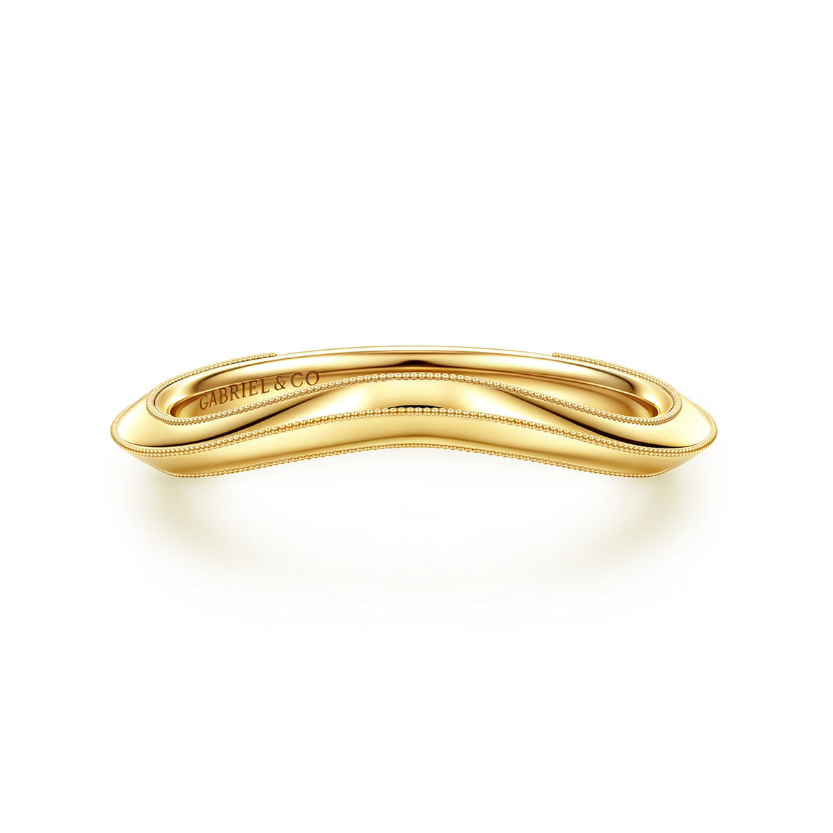 Vintage Inspired Curved 14K Yellow Gold Anniversary Band — Gabriel & Co. AN17158Y4JJJ