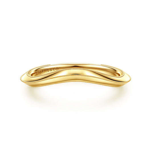Vintage Inspired Curved 14K Yellow Gold Anniversary Band — Gabriel & Co. AN17158Y4JJJ