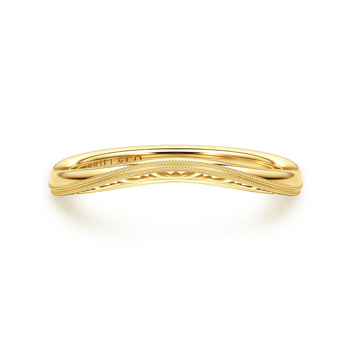 Vintage Inspired Curved 14K Yellow Gold Anniversary Band — Gabriel & Co. AN17160Y4JJJ