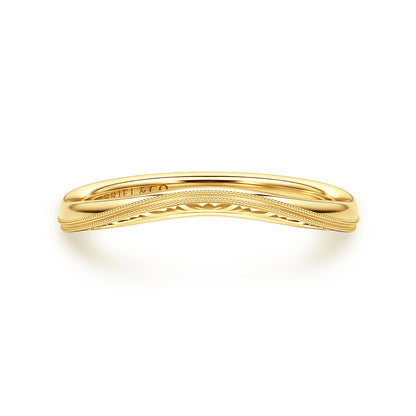 Vintage Inspired Curved 14K Yellow Gold Anniversary Band — Gabriel & Co. AN17160Y4JJJ