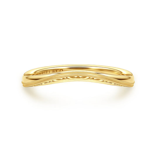 Vintage Inspired Curved 14K Yellow Gold Anniversary Band — Gabriel & Co. AN17160Y4JJJ
