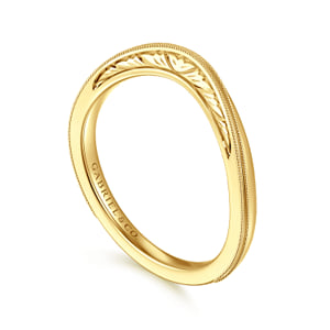 Vintage Inspired Curved 14K Yellow Gold Anniversary Band — Gabriel & Co. AN17160Y4JJJ