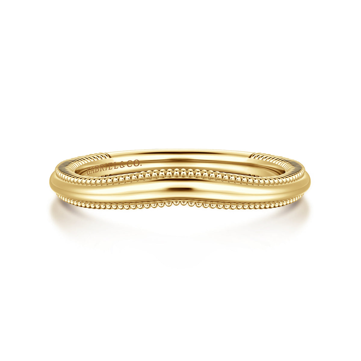 Vintage Inspired Curved 14K Yellow Gold Anniversary Band — Gabriel & Co. AN17163Y4JJJ