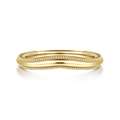 Vintage Inspired Curved 14K Yellow Gold Anniversary Band — Gabriel & Co. AN17163Y4JJJ