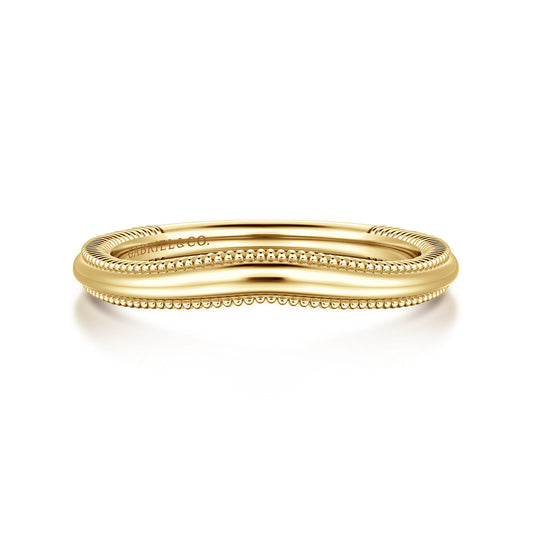 Vintage Inspired Curved 14K Yellow Gold Anniversary Band — Gabriel & Co. AN17163Y4JJJ